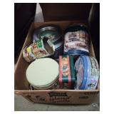 Box Lot of Metal Tin Canisters
