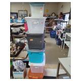 Lot of 6 Storage Totes