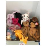 Lot of Beanie Babies and Stuffed Animals