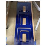 Blue metal. Wall mount magazine rack.