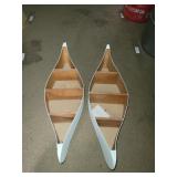 2 cnt 27 Inch Wooden Decor Canoes