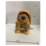 Puppy in Raincoat with Press Here