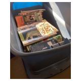 Tote w/Lid Vntg. Baseball Magazines Approx. 55