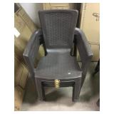 Qty 4 Plastic Patio Chairs
