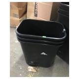 Qty. 3 HighMark 28-Quart Black Trash Cans