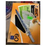 Box of BIC Round Stic Blue Ink Pens