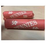 2 Rolls of Pennies 1935 Plain & 1937 Plain