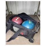 2 Ct. Bowling Balls and Brunswick Wheeled Bag