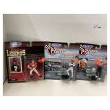 3 Starting Lineup figurines.  1 Football 97