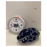 Cowboys clock and pillow football