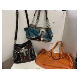 3 Nice Purses/Bling/Cross/Western/Orange