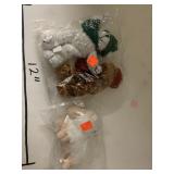 2 little stuffed bear and a sheep