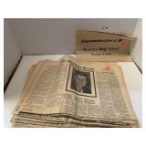 Approx 11 vintage newspaper