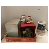 Christmas decor and Budweiser stein