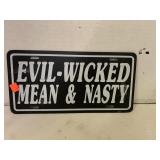 Evil-wicked mean and nasty license plate