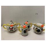 Salt and pepper shakers, and 2 dish