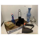 Vase, vintage iron, misc