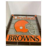 Cleveland Browns Stained glass window wall decor.