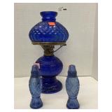 AVON Blue Glass.Salt n Pepper shakers. And blue