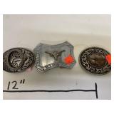 Three Belt Buckles.  No markings.