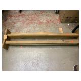 Hanging quilt display rack with shelf. 36x10in