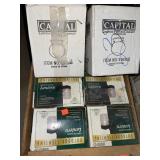 Lot of 6 outdoor Lanterns. 2 styles. In wood