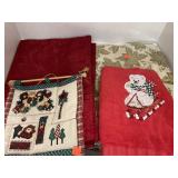 4pc Christmas lot.  2 - 4pc placemat sets. Wall