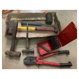 Lot of tools. Mostly hammers, mallets. 14in