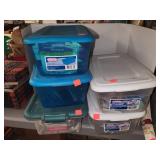 5 Small Totes W/ Craft Supplies