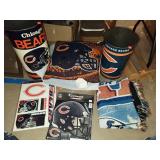 Chicago Bears Lot/2 Cnt Metal Trash