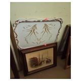 VNTG TV Tray/Boat Picture & Canvas Boat Picture