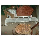 Metal Shelf/Magazine Rack & Heart Basket