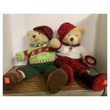 2 Christmas stuffed bears