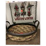 Basket and winter sign