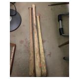 3 wooden baseball bats