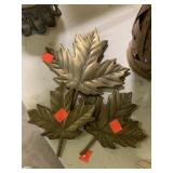 3 metal leaves