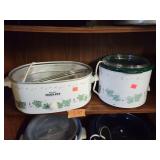2 Cnt Crockpots Oval ONE Missing Crock