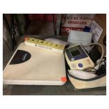 Scale, blood pressure monitor and pill container