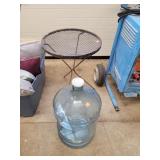 Metal Outdoor Table & Refillable 5 Gallon Jug