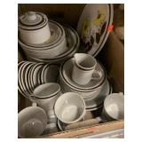 Approx 44 pc Stoneware Set design four Japan