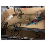 Flat of Vntg Items including Tin Wind Up Bird