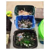 3 Totes W/ Glass Bottles Some Pop Bottles &