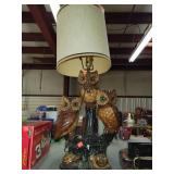 Vntg Owl Lamp / with Ash Tray