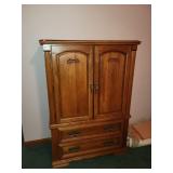 Solid Wood Dresser W/ 2 Drawers Approx 40 x 58 x