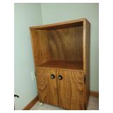 Rolling Wood Cabinet W/ Doors Approx 22 x 36 x 14
