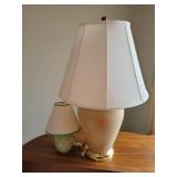 2 Cnt Glass Table Lamps W/ Shades