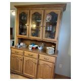 Wooden Hutch w/glass shelves -no contents