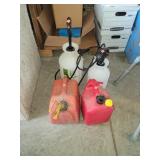 2 Cnt 5 Gallon  Gas Cans & 2 Cnt Sprayers