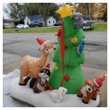 Christmas Animals w/Tree Inflatable Blown Fuse &