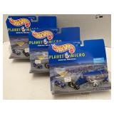 3 Hot Wheels Planet Micro Race Sets